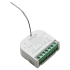 Hide-a-lite Tryckdimmer Casambi 200W visas frilagd med anslutningsplint och kabel f�r styrning av belysning. Den kompakta dimmern, tillg�nglig hos Elbutik.se, �r utformad f�r diskret installation och tr�dl�s ljusstyrning.