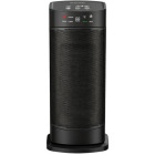 Svart J&amp;EL Comfort PTC V�rmefl�kt 2000W st�r uppr�tt mot vit bakgrund och visar sin h�ga, kompakta konstruktion med frontgaller, en v�rmel�sning som erbjuds av Elbutik.se f�r uppv�rmning inomhus.