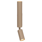 Lucide Otimo V�gglampa GU10 Brun visas framifr�n med l�ngsmalt v�ggf�ste och vinklingsbart cylindriskt lamphuvud mot vit bakgrund. Elbutik.se erbjuder den kompakta v�gglampan f�r riktad belysning vid exempelvis s�ng eller l�sh�rna.