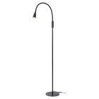 Lucide Zozy Golvlampa LED Vit visas framifr�n med rund fot, l�ng smal st�ng, b�jd �verdel och litet riktat lamphuvud mot vit bakgrund. Elbutik.se erbjuder golvlampan f�r flexibel punktbelysning vid l�s- och sittplatser.