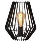 Lucide Reda Bordslampa E27 visas framifr�n med svart, droppformad ribbsk�rm och synlig ljusk�lla mot vit bakgrund. Elbutik.se erbjuder den dekorativa bordslampan f�r st�mningsfull belysning p� sidobord, byr� eller annan mindre m�belyta.