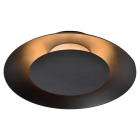 Lucide Foskal 21 Taklampa LED visas snett underifr�n med rund, l�g profil, m�rkt centrum och varm metallf�rgad kant mot vit bakgrund. Elbutik.se erbjuder den kompakta taklampan f�r diskret belysning i exempelvis hall eller sovrum.