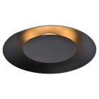 Lucide Foskal 34 Taklampa LED visas snett underifr�n med rund l�g profil, m�rkt centrum och varm metallf�rgad kant mot vit bakgrund. Elbutik.se erbjuder den stilrena modellen f�r diskret takbelysning i bostaden.