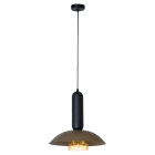 Lucide Grantham 40 Pendel E27 Brun visas framifr�n mot vit bakgrund med runt takf�ste, l�ng sladd, m�rk cylindrisk �verdel och bred brun sk�rm �ver den synliga ljusk�llan. Elbutik.se erbjuder pendeln f�r dekorativ belysning �ver exempelvis matbord eller sidobord.