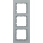 Berker B.7 3-facksram Glas Silver