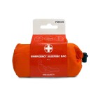 Nexa Bivvy N�dsovs�ck 90x210cm visas hoprullad i en kompakt orange f�rvaringsp�se med etikett och svart dragsko. Elbutik.se erbjuder den praktiska n�dsovs�cken f�r anv�ndning i n�dsituationer och utomhus.