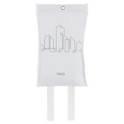 Nexa Brandfilt 120x120cm City visas framifr�n i ett vitt rektangul�rt fodral med diskret stadsmotiv och tv� remmar nedtill. Elbutik.se erbjuder den stilrena brandfilten f�r l�ttillg�nglig brands�kerhet i hemmet.