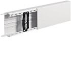 Hager Matarkanal LF 60x150mm PVC Vit visas snett framifr�n som en l�ng vit kanal med en del av insidan synlig. Elbutik.se erbjuder den praktiska matarkanalen f�r organiserad kabeldragning vid elinstallationer.