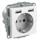 Schneider Electric Exxact 1-v�gsuttag + 2xUSB-uttag
