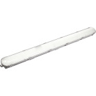 Namron Storm 3 LED-armatur 2x24W Sensor IP65 1270mm visas diagonalt mot vit bakgrund. Den avl�nga, vita armaturen har en smal kapsling med rundade �ndar. Elbutik.se erbjuder denna praktiska LED-armatur f�r belysning med sensorstyrning.