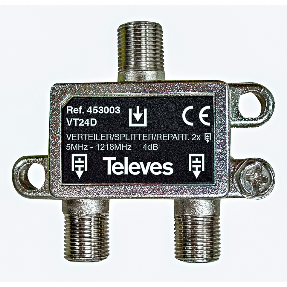 Fördelare Televes VT24D 2-vägs F-kontakt