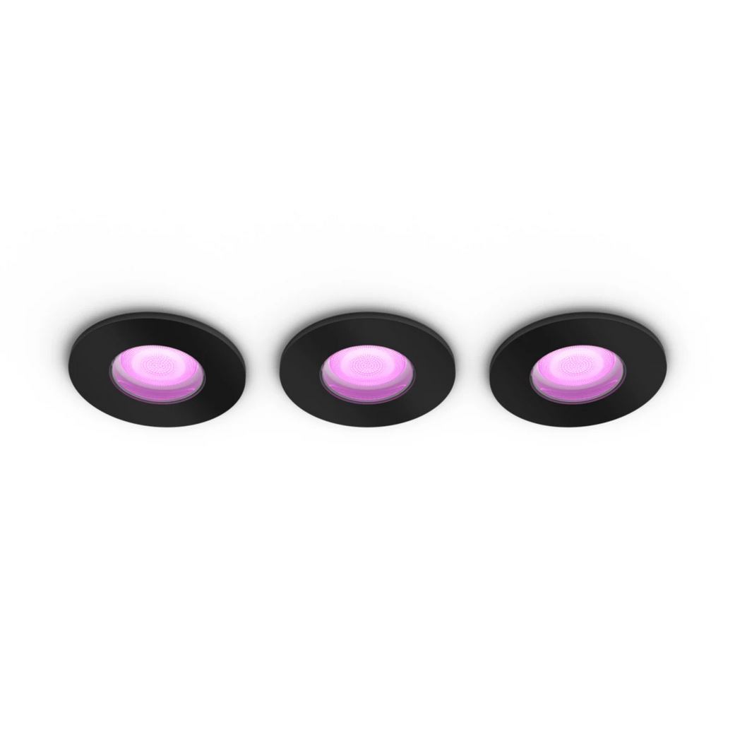 Philips Hue Xamento Downlight GU10 5,7W WAC 3-pack Svart