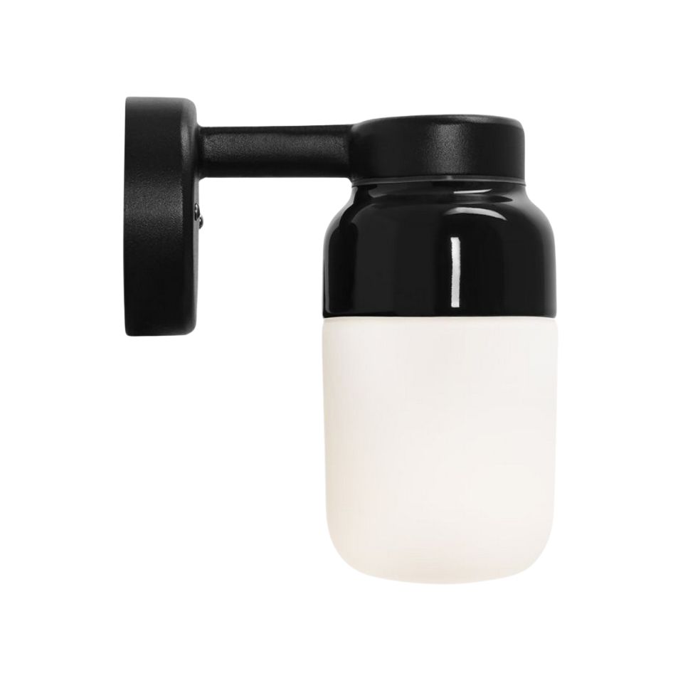 Ifö Ohm Wall 100/210 E27 Matt Opal/Svart