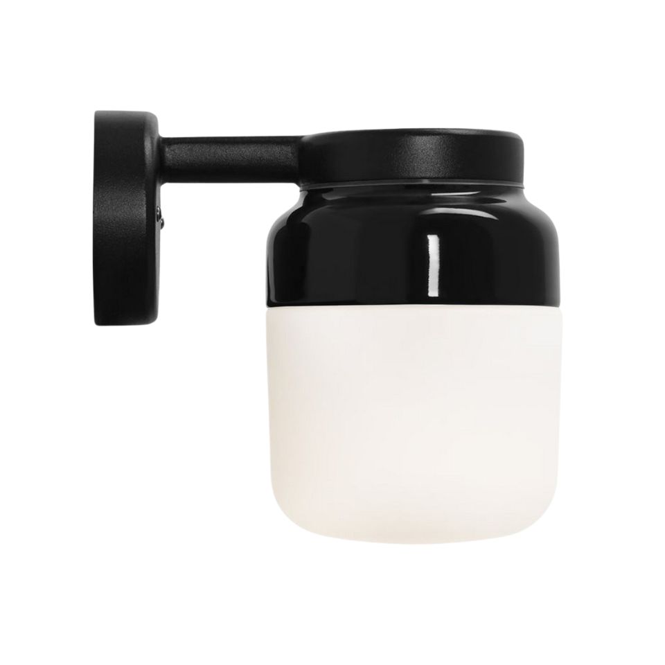 Ifö Ohm Wall 140/205 E27 Matt Opal/Svart