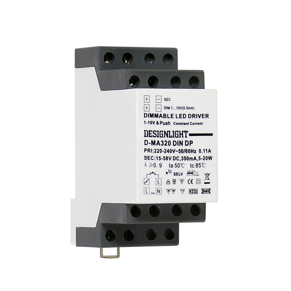 Designlight D-MA320-DINDP LED-driver 5-20W 350mA