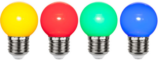 Star Treding LED Färgade Klot 1W E27 4-pack Gul/Röd/Blå/Grön