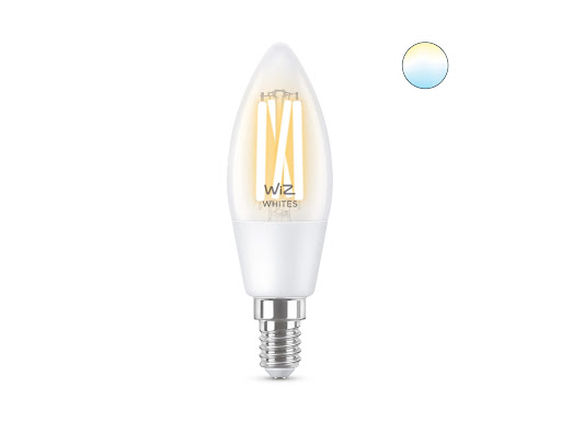 WiZ LED White Filament Klar Kron 4,9W (40W) E14 470lm WiFi
