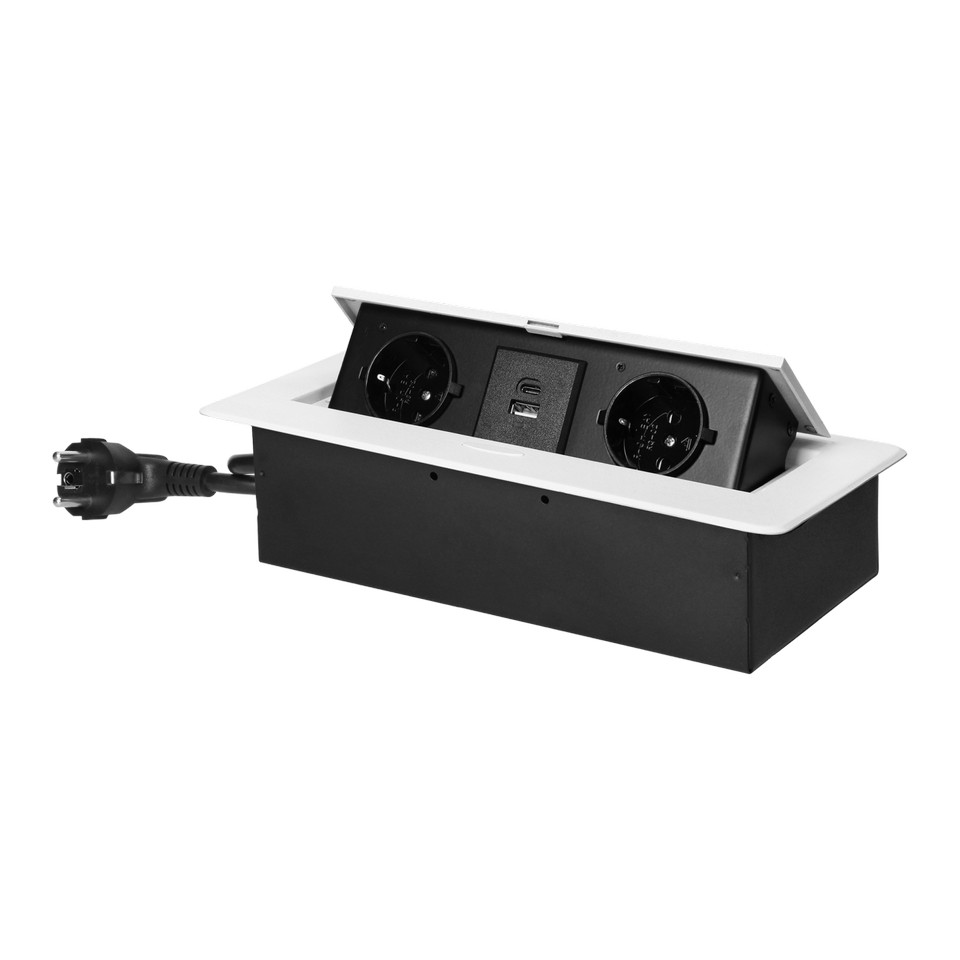 Orno Bordsmodul 2-vägs + USB-A/C Infällt Vit