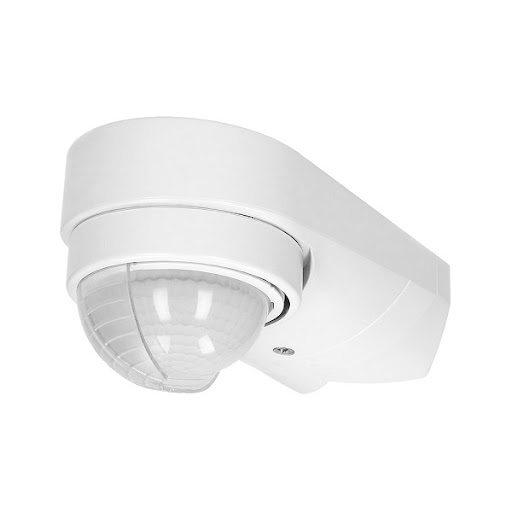 PIR rörelsevakt 2 sensorer justerbar 240° IP65 Vit