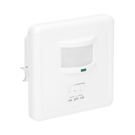 Rörelsevakt PIR 160° IP20 med on/off Vit infälld