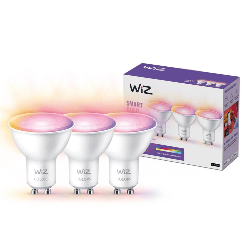 WiZ Smart LED-ljuskälla GU10 Glas 4,7W 345lm RGB 3-pack