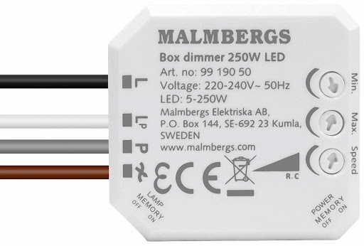 Malmbergs dosdimmer utan nolla 5-250W LED