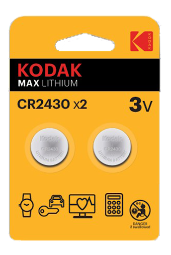 Kodak Max Lithium 3V CR2430 Batteri 2-pack