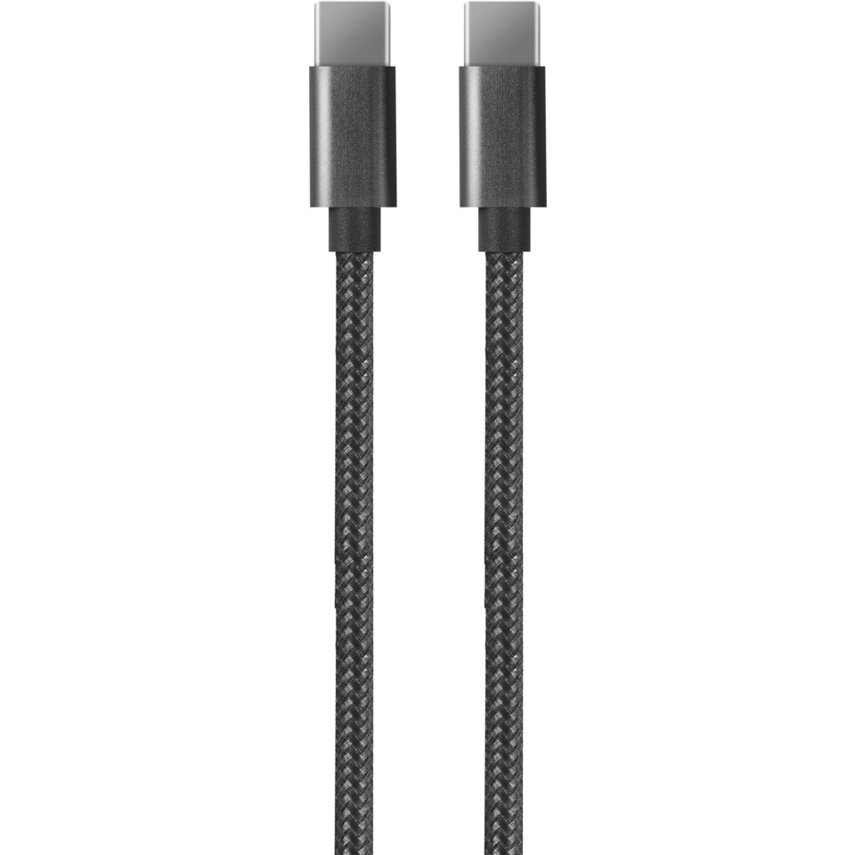 J&EL Laddkabel USB-C till USB-C 1m Svart