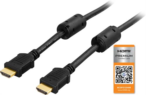 Deltaco HDMI-1005 1.4 Svart 0,5m