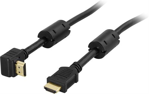 Deltaco HDMI-1010V 1.4 Vinklad kontakt Svart 1m