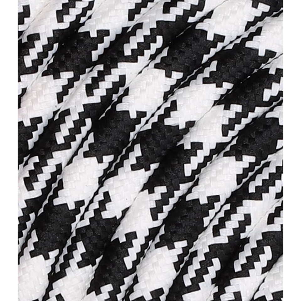 Textilkabel Pepita 2×0,75mm² Svart/Vit (11.529)