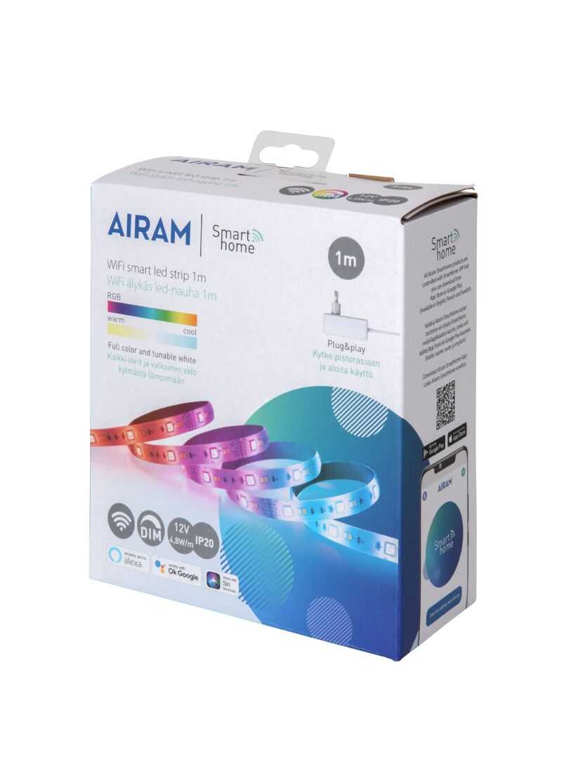 Airam Smarta Hem LEDstrip RGB 1m 4,8W 200lm 2700-6500K