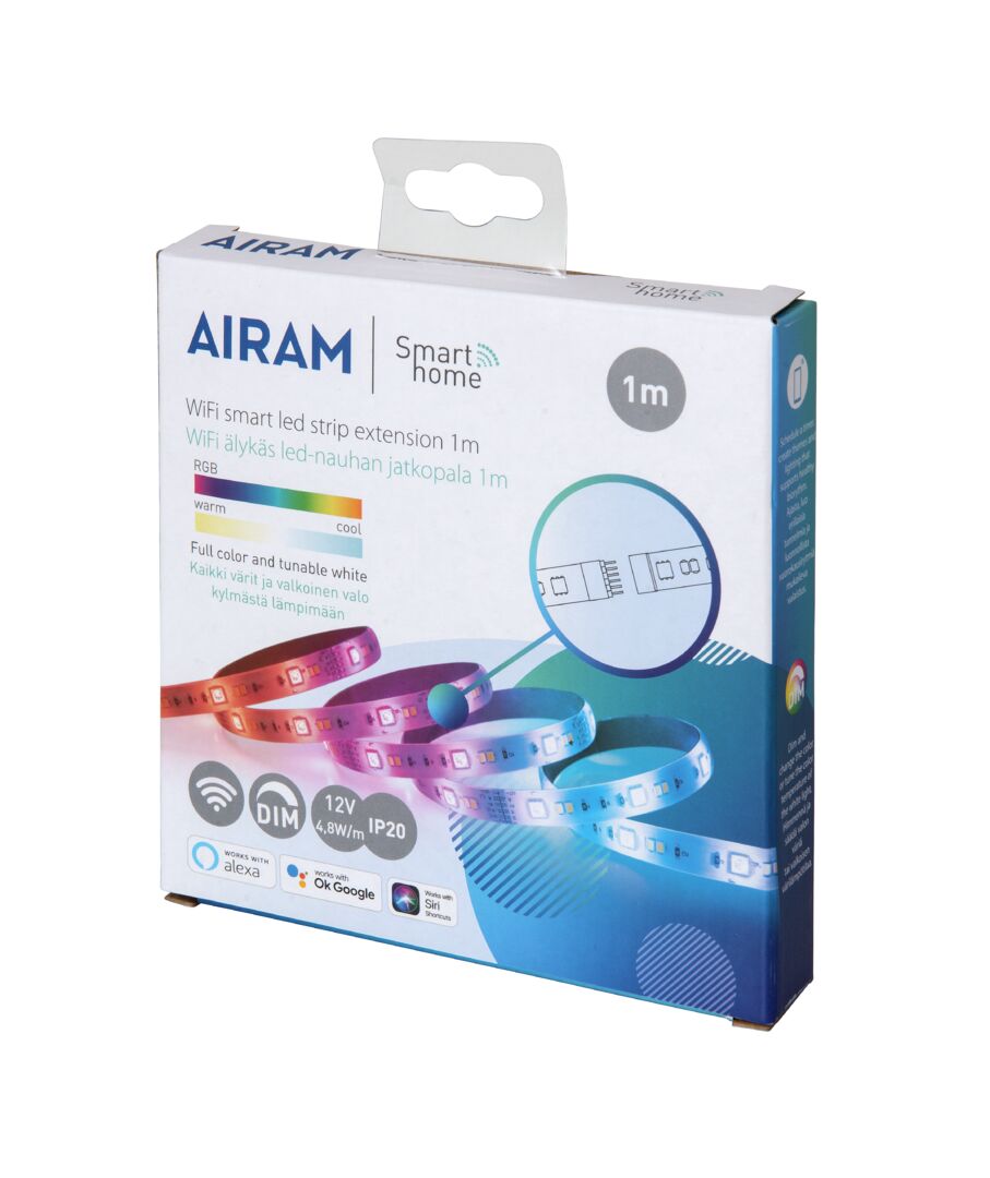 Airam Smarta Hem LEDstrip RGB 1m Förlängning 4,8W 200lm 2700