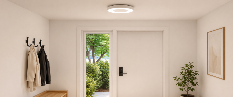 Plejd LPN-01 LED-panel i modern milj&ouml;.